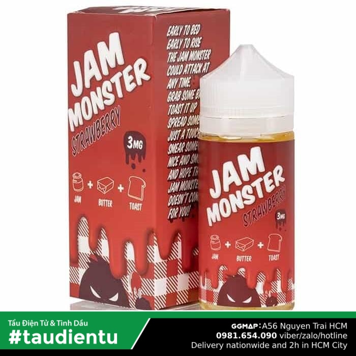 Tinh Du Vape M V Mt Dâu Tây Béo Không The Jam Monster Usa Juice Eliquid Strawberry No Ice Hút Tu