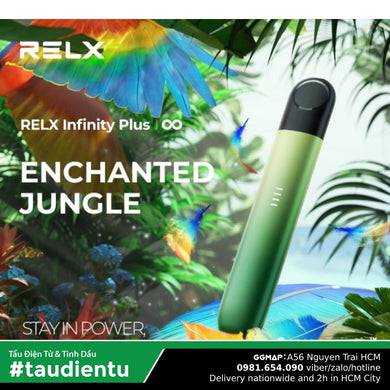 B Tu Hút Relx Infinity Plus Vape Pod System Kit T Tinh Du Salt Nic Màu Xanh Lá Cây Enchented Jungle