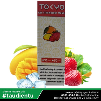 Tinh Du Vape V Xoài Dâu The Mát M Tokyo Usa Juice Eliquid Iced Mango Strawberry Hút Salt Nic 35 30Ml