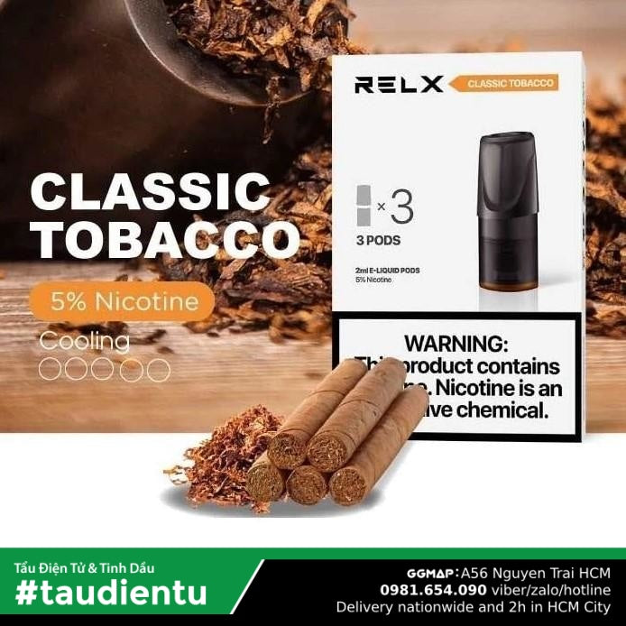 U Hút V Thuc Lá Truyn Thng Tu Relx Vape Pod System Juice Eliquid Classic Tobacco Salt Nic
