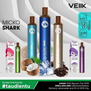 Trn B Tu Vape Dùng 1 Ln Tinh Du V Da The Mát Veiik Micko Shark Pod System Disposable Kit Juice