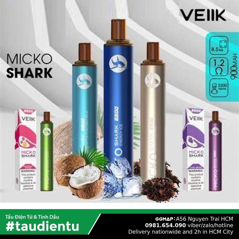 Trn B Tu Vape Dùng 1 Ln Tinh Du V Da The Mát Veiik Micko Shark Pod System Disposable Kit Juice